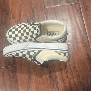 Vans Kids Checkered Slip-On Sneakers - Black and Cream